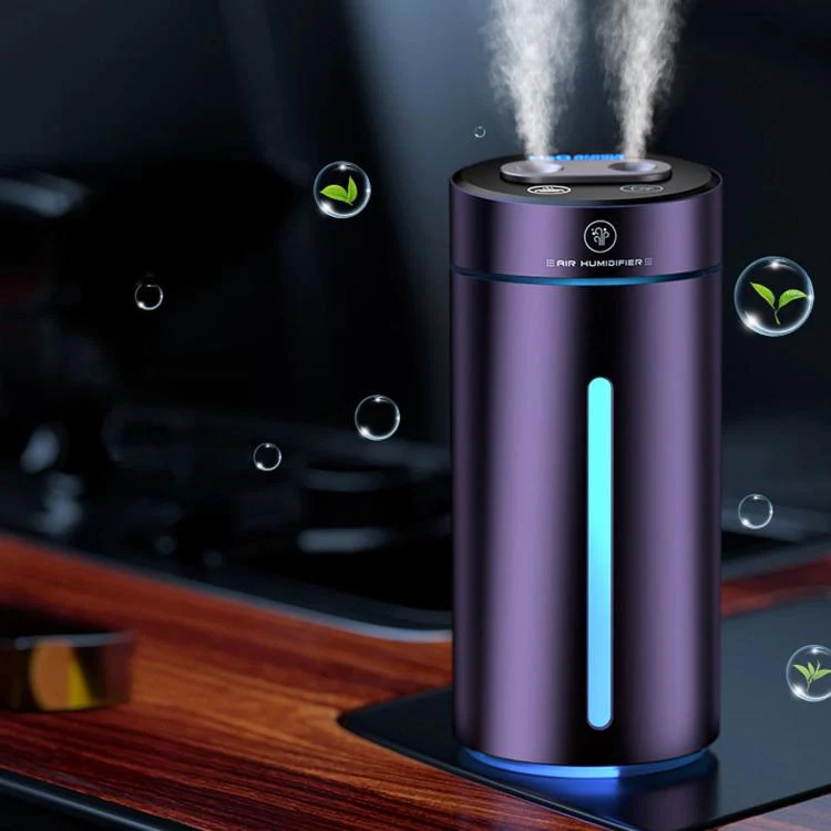 F10 Smart Dual Nozzle Humidifier Aroma Diffuser Portable Car Fragrance Sprayer With Ambient Light(Purple)