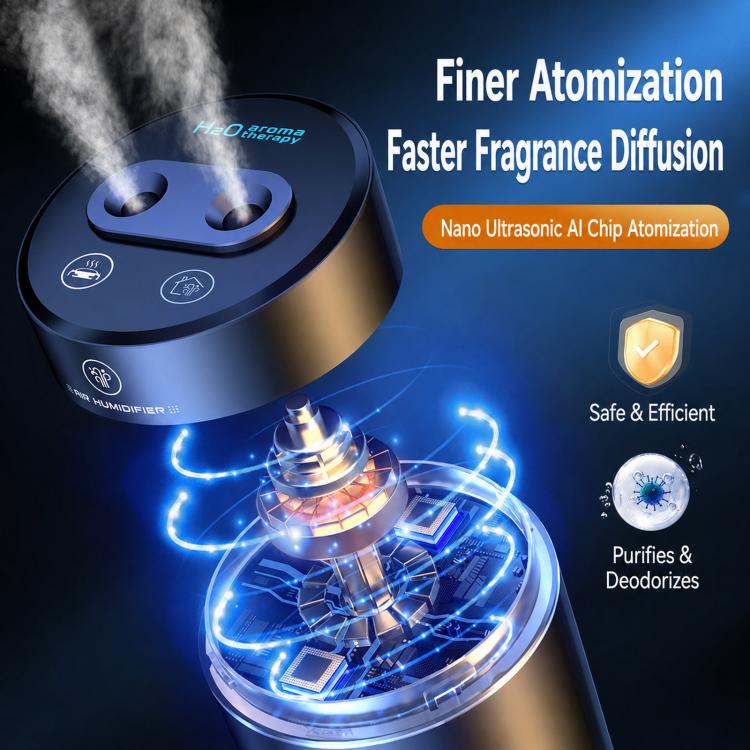 F10 Smart Dual Nozzle Humidifier Aroma Diffuser Portable Car Fragrance Sprayer With Ambient Light(Red) - Image 4