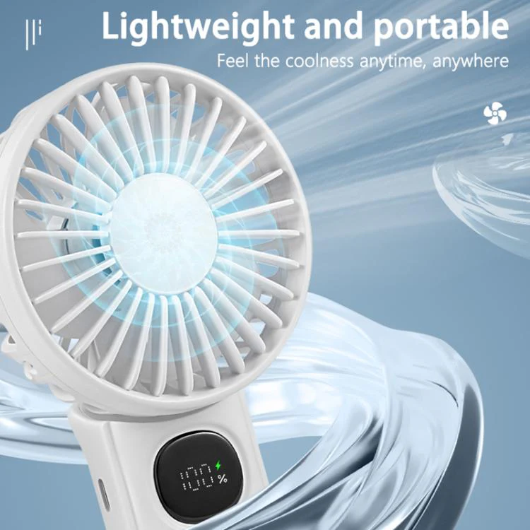 F11 Folding Handheld Fan with LED Display & Lanyard(Pink) - Image 5