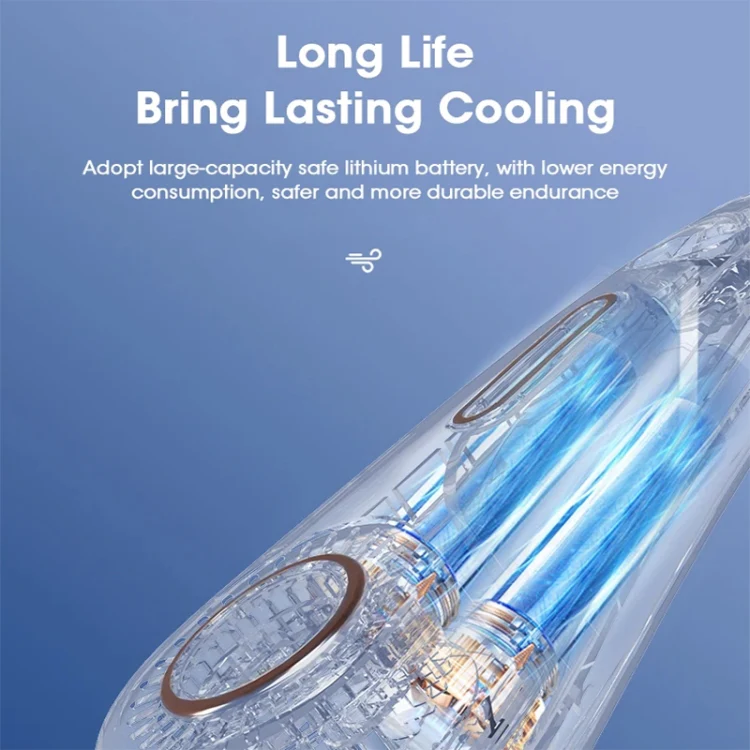 F11 Portable USB Charging Rotating Digital Display Bladeless Hanging Neck Fan(Blue) - Image 9