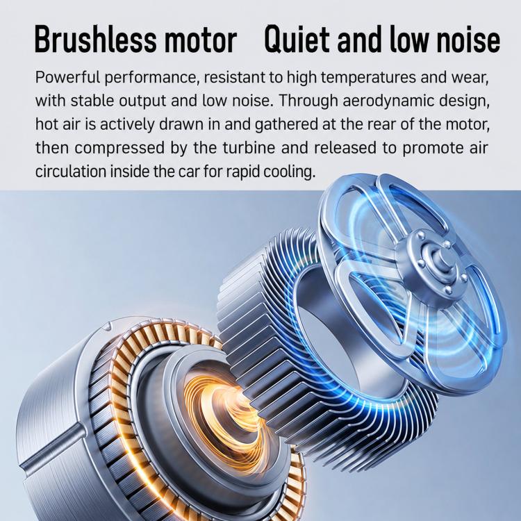 F1303 12V/24V Car Cigarette Lighter Fan Stepless Speed Quiet Cooling Fan With Hanging Hook - Image 5