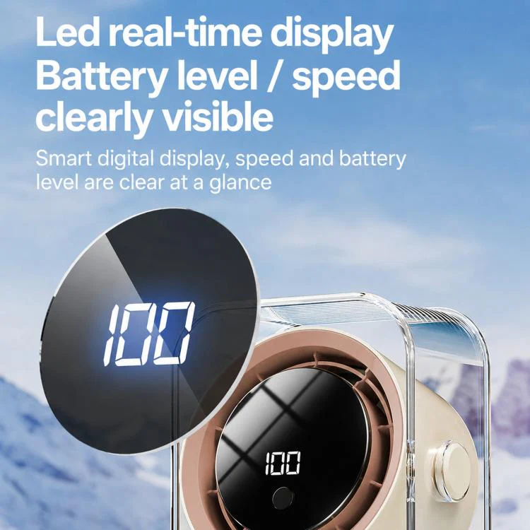 F15 Smart Timing Transparent Digital Display Desk Fan Small Circulating Table Fan For Office(White) - Image 7