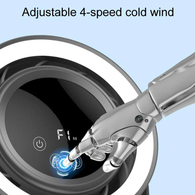 F158 Desktop Mini Multi-Speed Circulating Fan Timed Remote Control Lighted Fan, Style: Beige Plug-In - Image 7