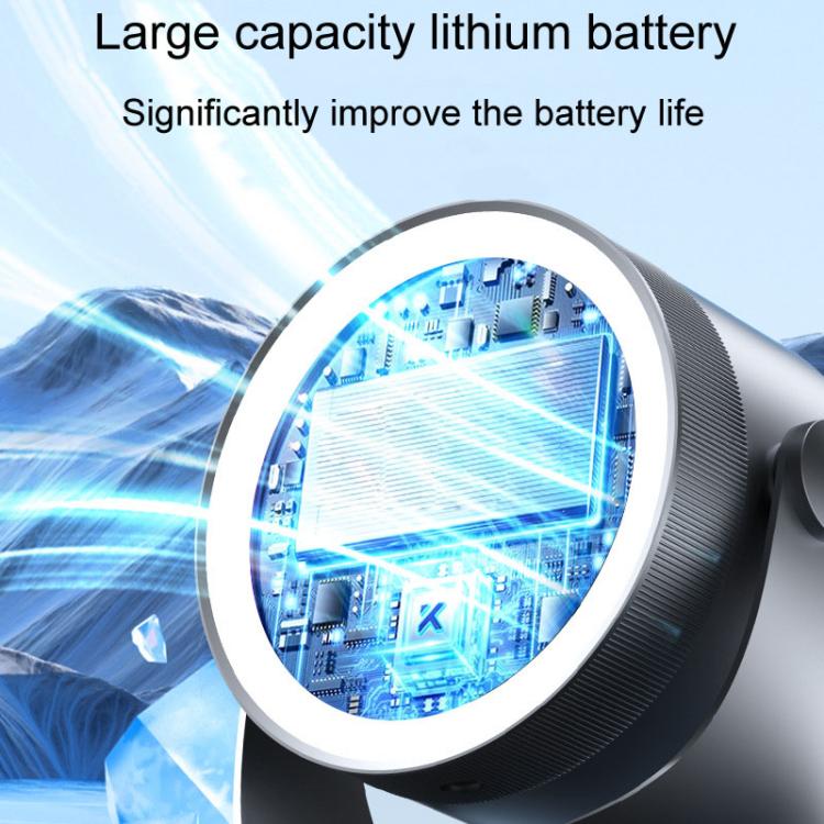 F158 Desktop Mini Multi-Speed Circulating Fan Timed Remote Control Lighted Fan, Style: Gray Rechargeable - Image 10