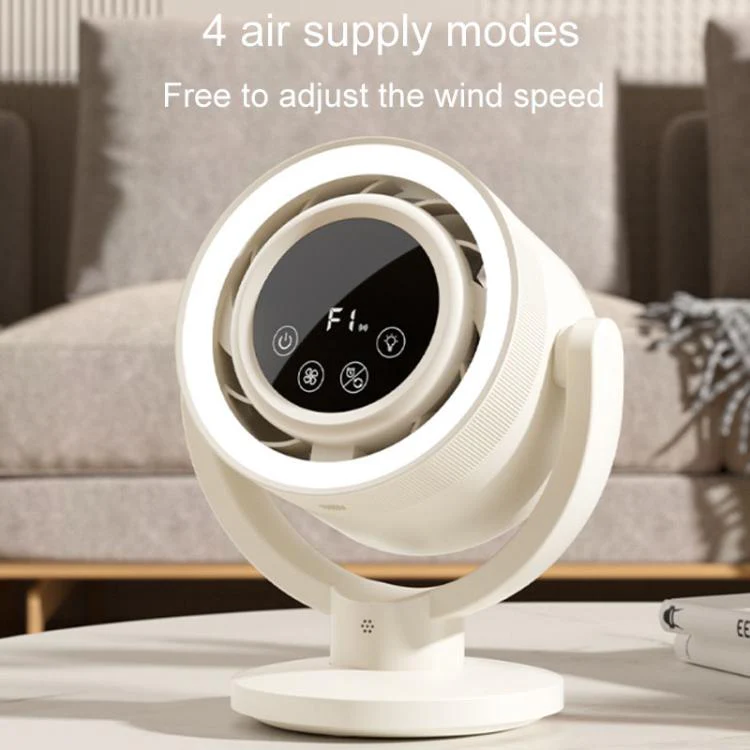 F168 Intelligent Voice Desktop Circulation Fan Touch-Screen Shaking-Head High Rotation Speed Bladeless Night Light Fan(Gray) - Image 8