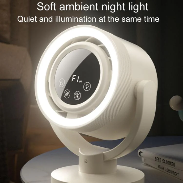 F168 Intelligent Voice Desktop Circulation Fan Touch-Screen Shaking-Head High Rotation Speed Bladeless Night Light Fan(Gray) - Image 9