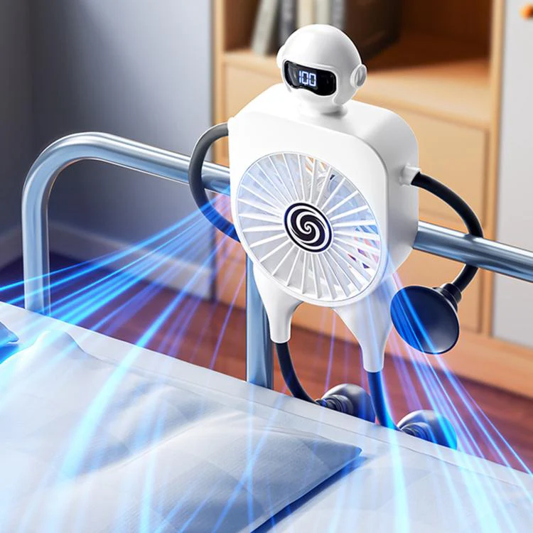 F17 Smart Digital Display Suction Cup Robot Fan 100 Speed Levels Desktop Fan(White)