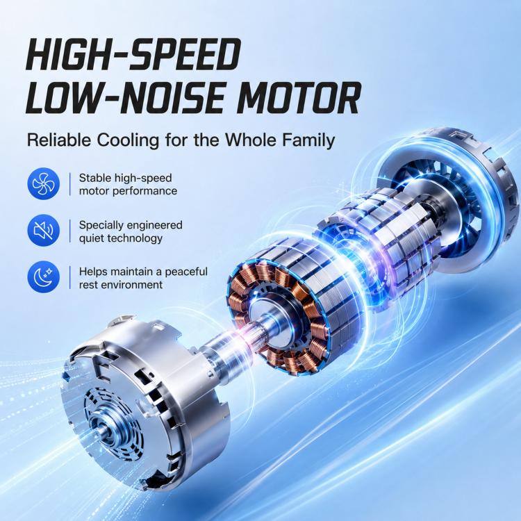 F17 Smart Digital Display Suction Cup Robot Fan 100 Speed Levels Desktop Fan(White) - Image 8