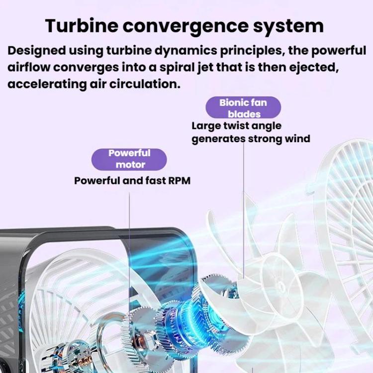 F2 Desktop Quiet Fan With 100-Speed Stepless Speed Control Smart Digital Display Fan With Light(Purple) - Image 5
