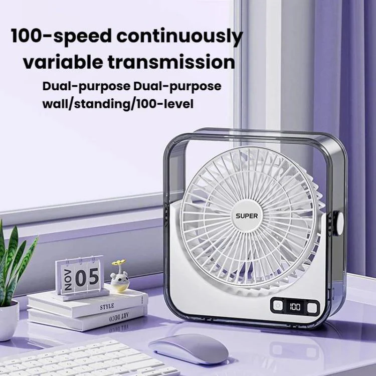 F2 Desktop Quiet Fan With 100-Speed Stepless Speed Control Smart Digital Display Fan With Light(White) - Image 2