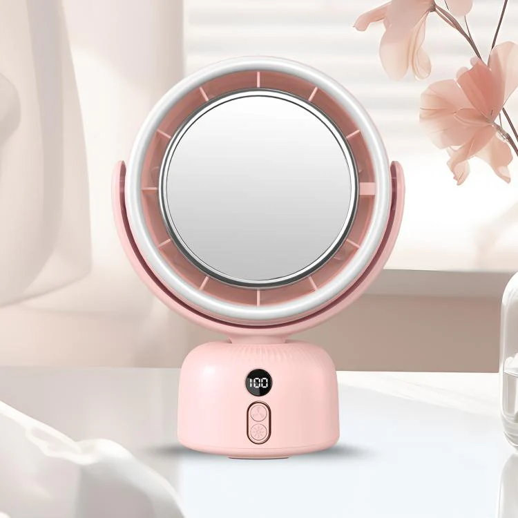 F2 Makeup Mirror Beauty Fill Light Desktop Fan(Pink)