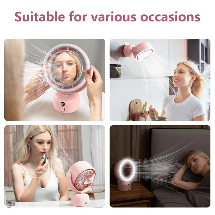 F2 Makeup Mirror Beauty Fill Light Desktop Fan(Pink) - Image 5
