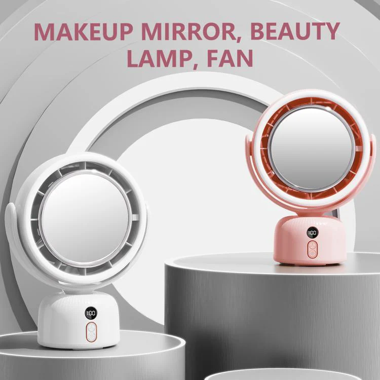 F2 Makeup Mirror Beauty Fill Light Desktop Fan(Pink) - Image 8