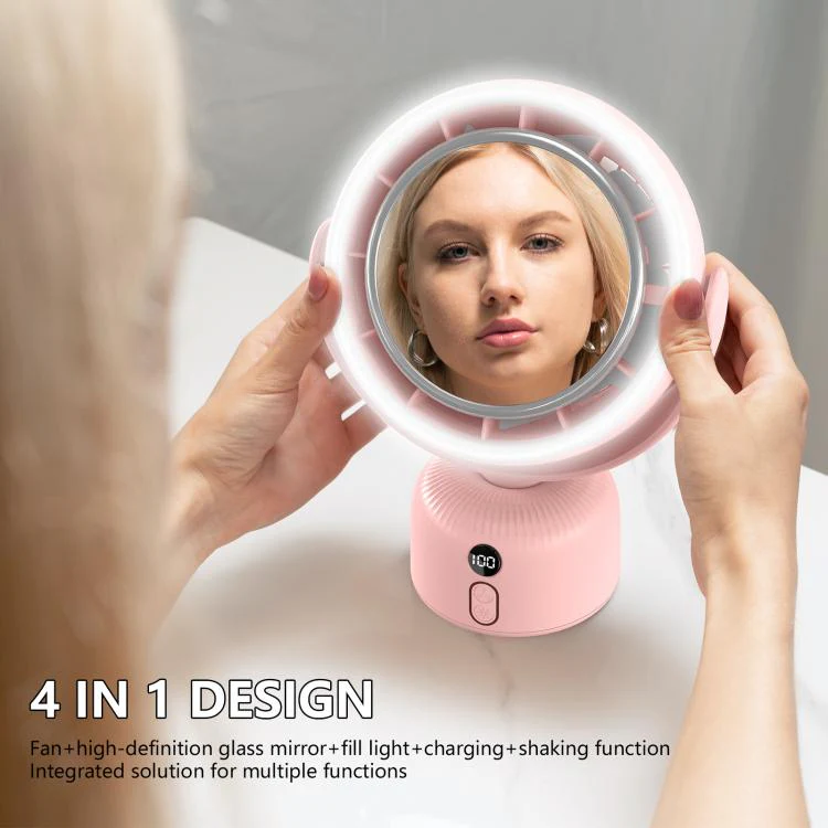 F2 Makeup Mirror Beauty Fill Light Desktop Fan(White) - Image 3