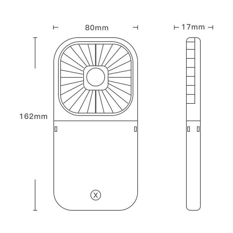 F20 Electroplating Handheld Fan Portable Desktop Folding Mute USB Hanging Neck Fan (Green) - Image 3