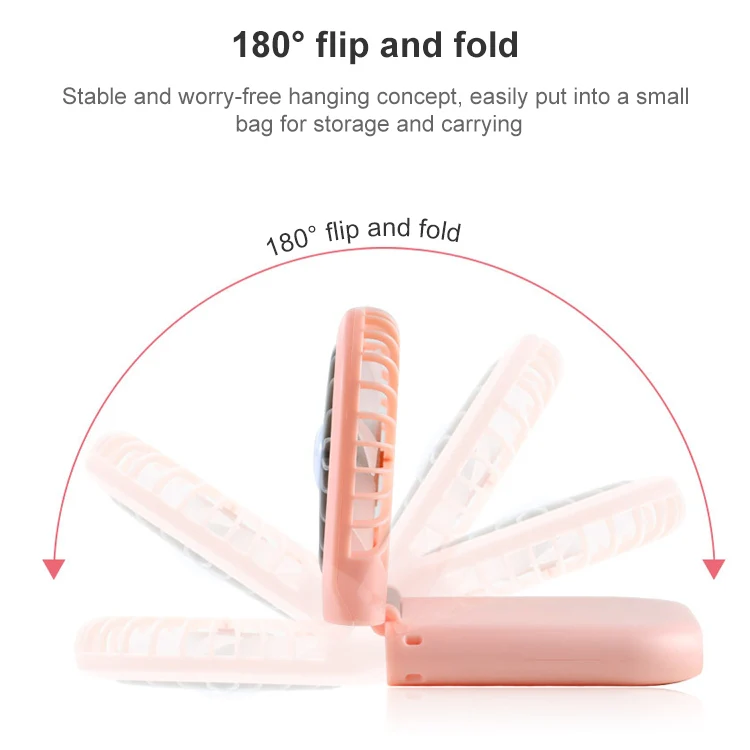 F20 Electroplating Handheld Fan Portable Desktop Folding Mute USB Hanging Neck Fan (Green) - Image 4