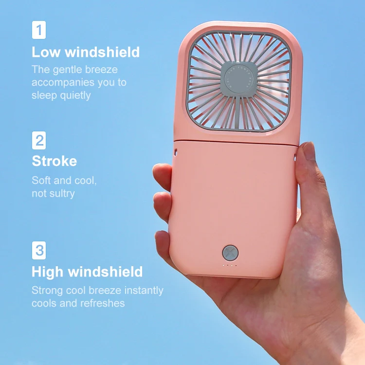 F20 Electroplating Handheld Fan Portable Desktop Folding Mute USB Hanging Neck Fan (Green) - Image 6