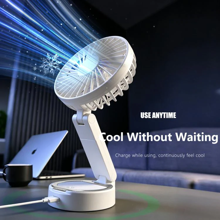 F20 Portable Magnetic Folding Fan with LED(Purple) - Image 6