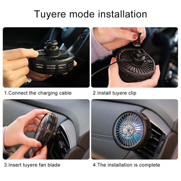 F203A Portable Car Air Outlet Electric Cooling Fan - Image 10