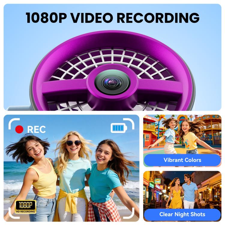 F21 1.97 inch IPS Screen 1080P HD Handheld Vlog Video Camera with Fan(Black) - Image 7