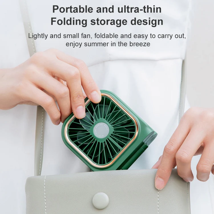 F30 Electroplating Handheld Fan Portable Desktop Folding Mute USB Hanging Neck Fan, Upgraded Version (Pink) - Image 8