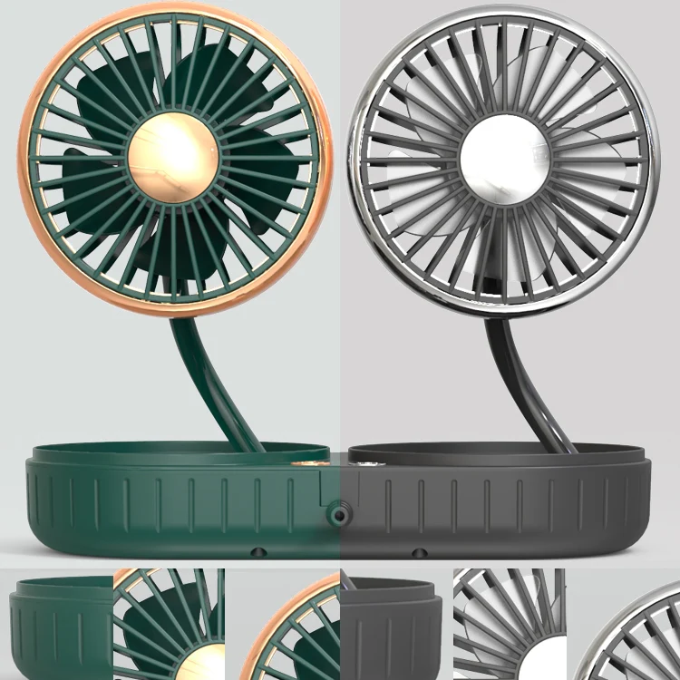 F303 Car USB Fan Car Shake Head Fan(Double Head Gold) - Image 6