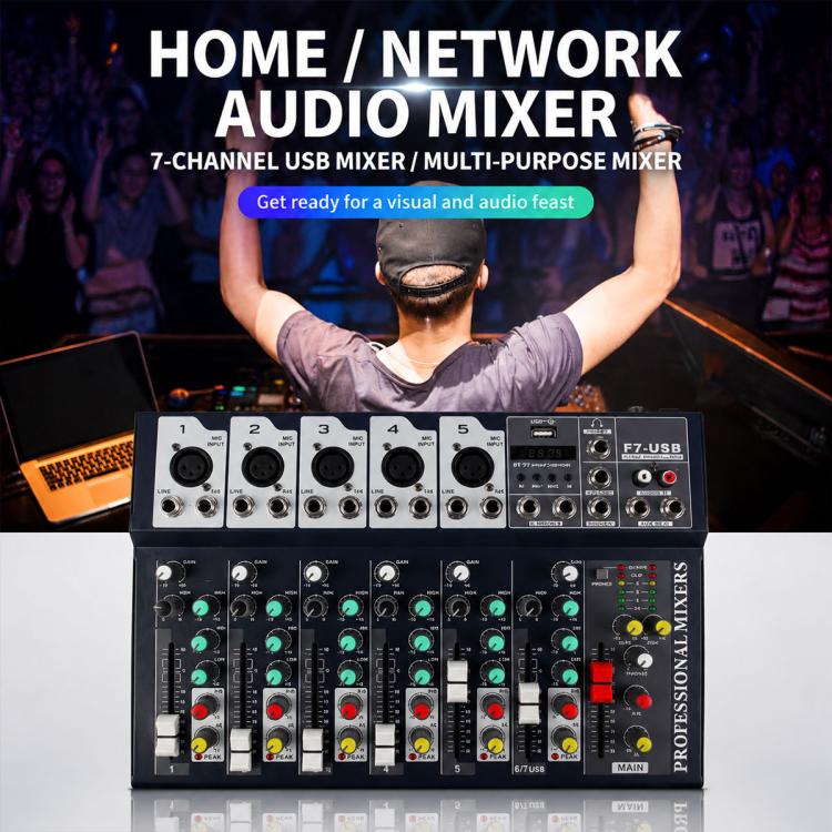 F4 4-Channel Multi-function Professional Bluetooth Live Streaming Mixer, Plug Type:UK Plug(Black) - Image 4