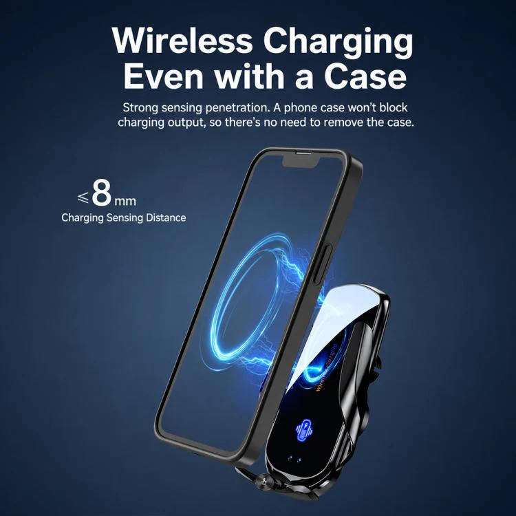 F4 Smart Infrared Sensing Car Magnetic Wireless Charging Phone Holder, Color:Gunmetal(Wireless charger) - Image 15