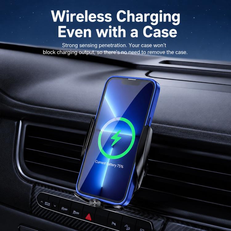 F4 Smart Infrared Sensing Car Magnetic Wireless Charging Phone Holder, Color:Gunmetal(Wireless Charger + Magnetic connector) - Image 12