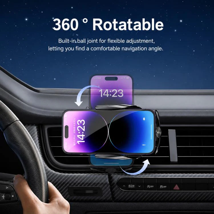 F4 Smart Infrared Sensing Car Magnetic Wireless Charging Phone Holder, Color:Gunmetal(Wireless Charger + Magnetic connector) - Image 14