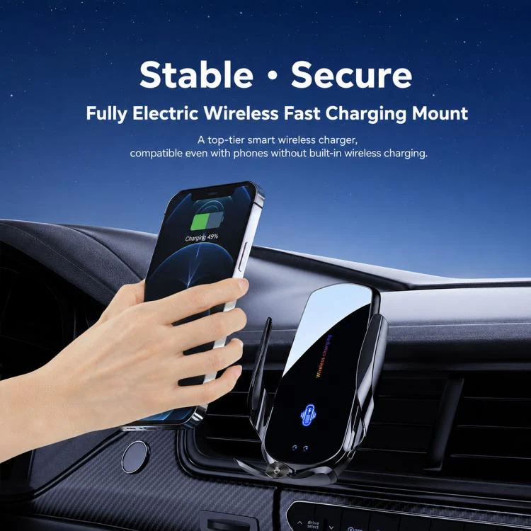 F4 Smart Infrared Sensing Car Magnetic Wireless Charging Phone Holder, Color:Silver(Wireless charger) - Image 2