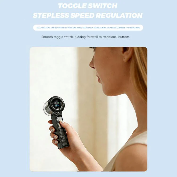 F5 High-Speed Handheld Spray Cooling Fan with LED Display(Blue) - Image 5