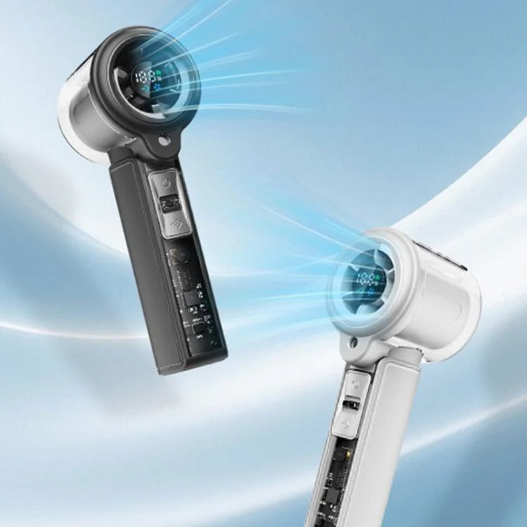 F5 High-Speed Handheld Spray Cooling Fan with LED Display(White) - Image 2