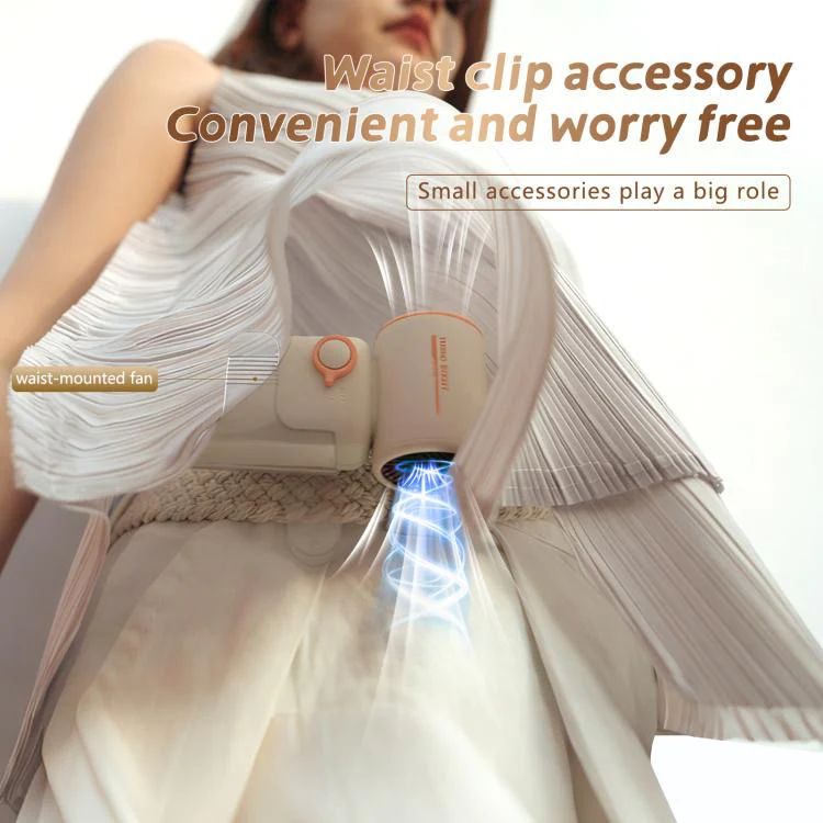 F6 Portable High-Speed Handheld Fan with Waist Clip(Orange) - Image 4