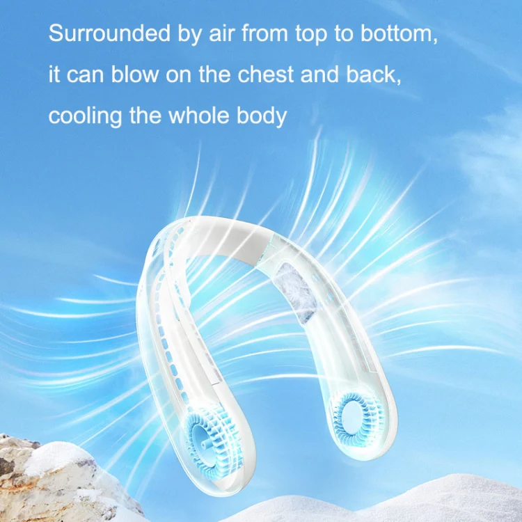 F63 Semiconductor Cooling Hanging Neck Fan USB Silent Outdoor Mini Fan(Blue) - Image 4