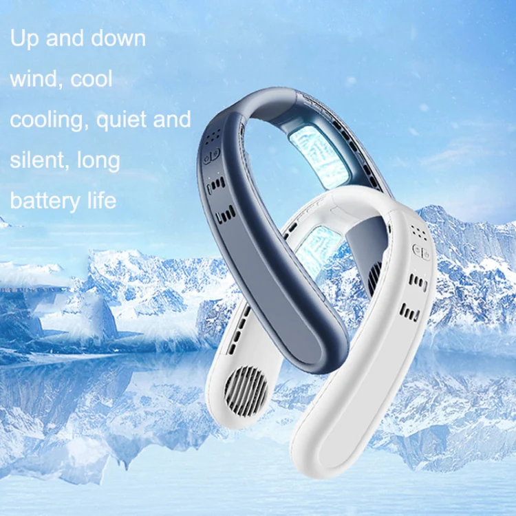 F63 Semiconductor Cooling Hanging Neck Fan USB Silent Outdoor Mini Fan(White) - Image 2