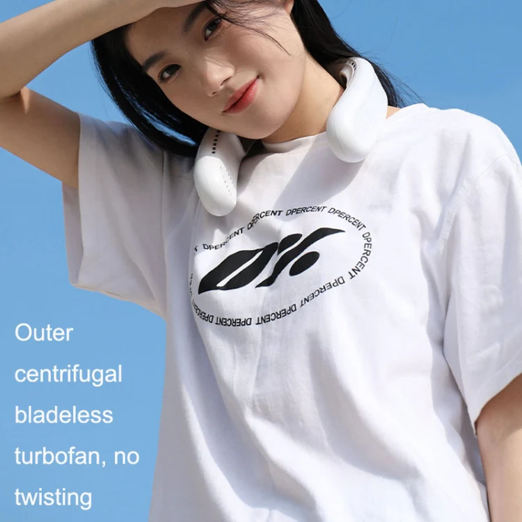 F63 Semiconductor Cooling Hanging Neck Fan USB Silent Outdoor Mini Fan(White) - Image 6