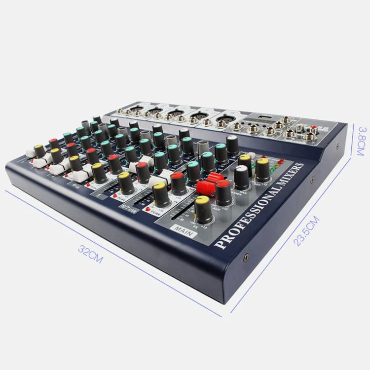 F7 7-Channel Multi-function Professional Bluetooth Live Streaming Mixer, Plug Type:EU Plug(Black) - Image 2