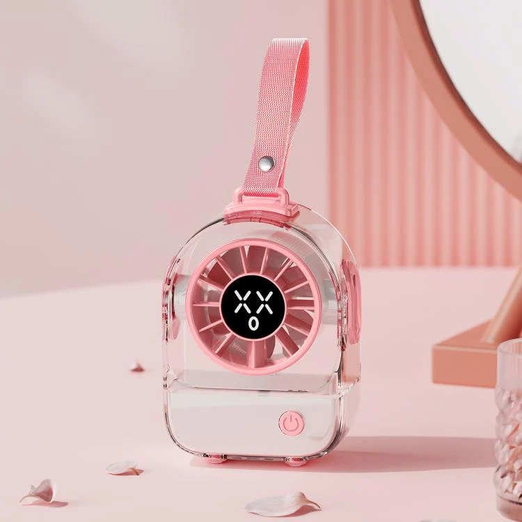 F8 Transparent Emoticon Mini Desktop Fan(Pink)