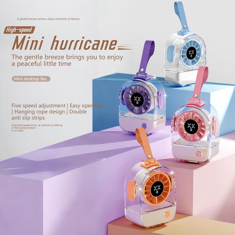 F8 Transparent Emoticon Mini Desktop Fan(Pink) - Image 2