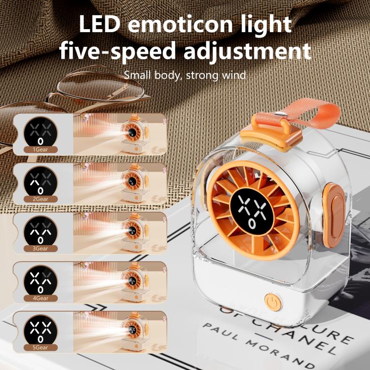 F8 Transparent Emoticon Mini Desktop Fan(Pink) - Image 5