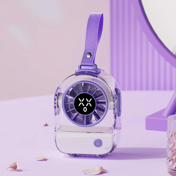 F8 Transparent Emoticon Mini Desktop Fan(Purple)