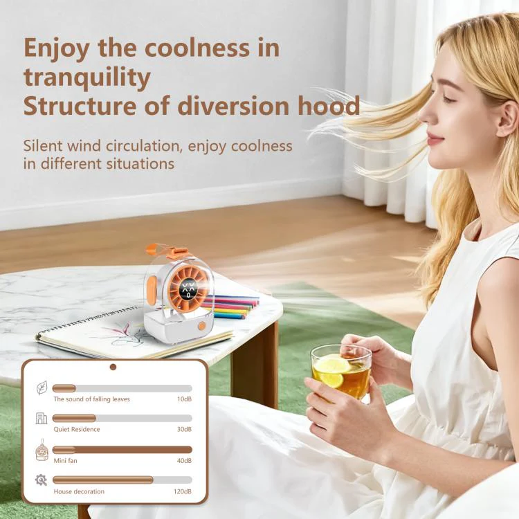 F8 Transparent Emoticon Mini Desktop Fan(Purple) - Image 6