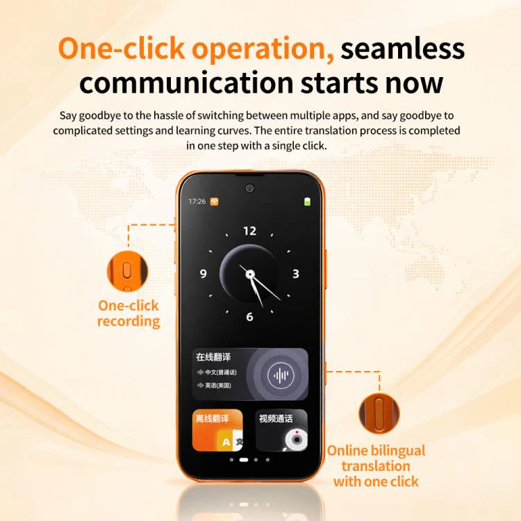 F80 Pro 4.7 inch Portable Audio and Video Calling AI Smart Translator(Orange) - Image 8