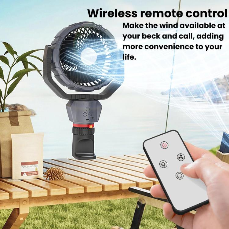 F8105 Oscillating Outdoor Fan With LED Light Remote Control Rechargeable Portable Fan - Image 4