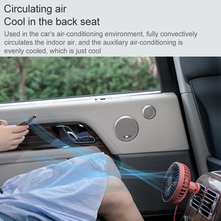 F829 Portable Car Air Outlet Electric Cooling Fan with LED Light(White) - Image 11