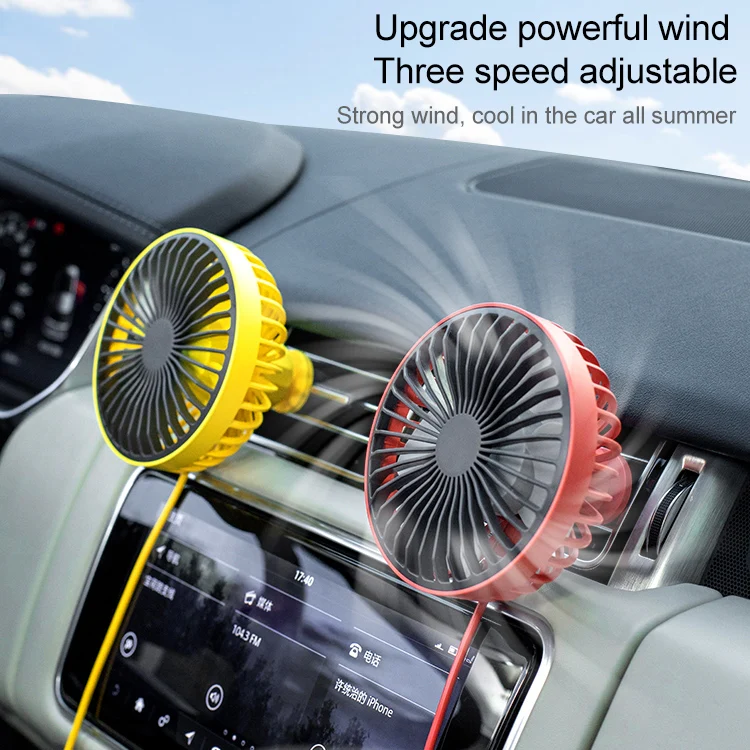 F829 Portable Car Air Outlet Electric Cooling Fan with LED Light(White) - Image 9