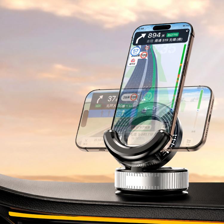 F9 Vacuum Suction Cup Phone Car Mount For Navigation Desktop Use, Style:Basic Model(Black)