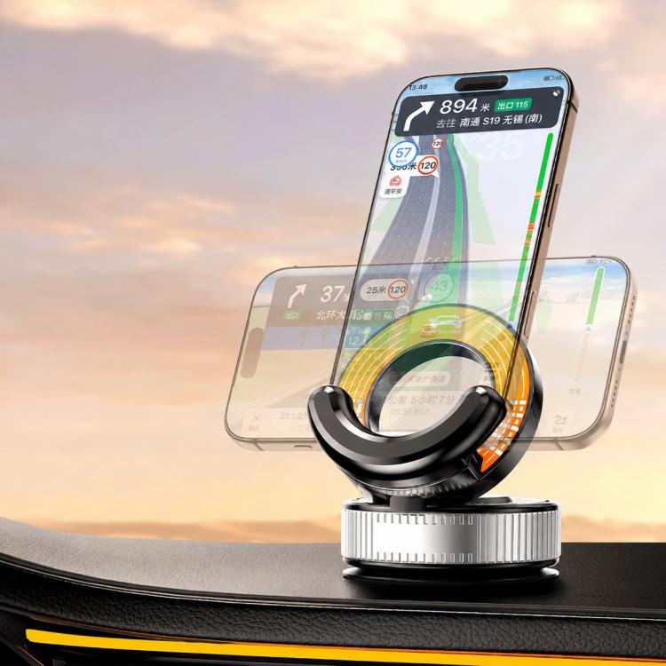 F9 Vacuum Suction Cup Phone Car Mount For Navigation Desktop Use, Style:Basic Model(Orange)