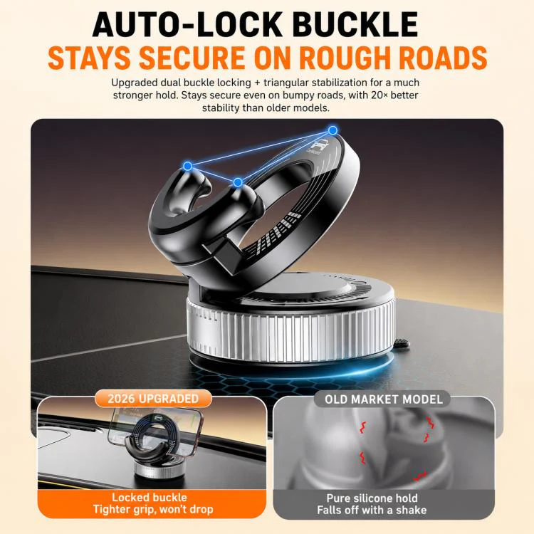 F9 Vacuum Suction Cup Phone Car Mount For Navigation Desktop Use, Style:Basic Model(Orange) - Image 3
